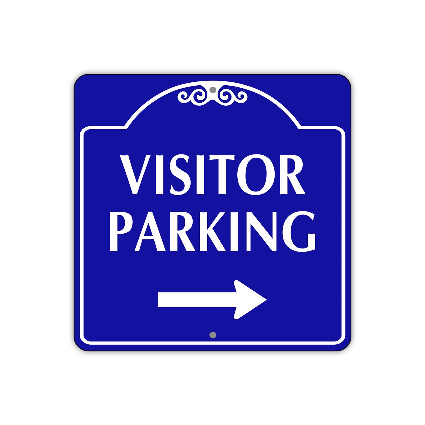 Visitor Parking Right Side Square Metal Sign Plate