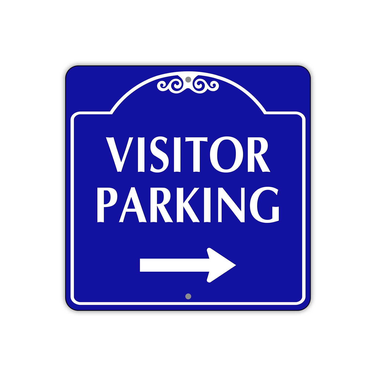 Visitor Parking Right Side Square Metal Sign Plate