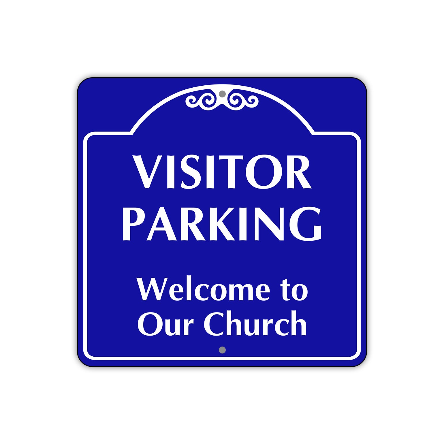 Visitor Parking Welcome to Our Church Square  Metal Sign Plate