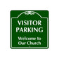 Visitor Parking Welcome to Our Church Square  Sign Plate