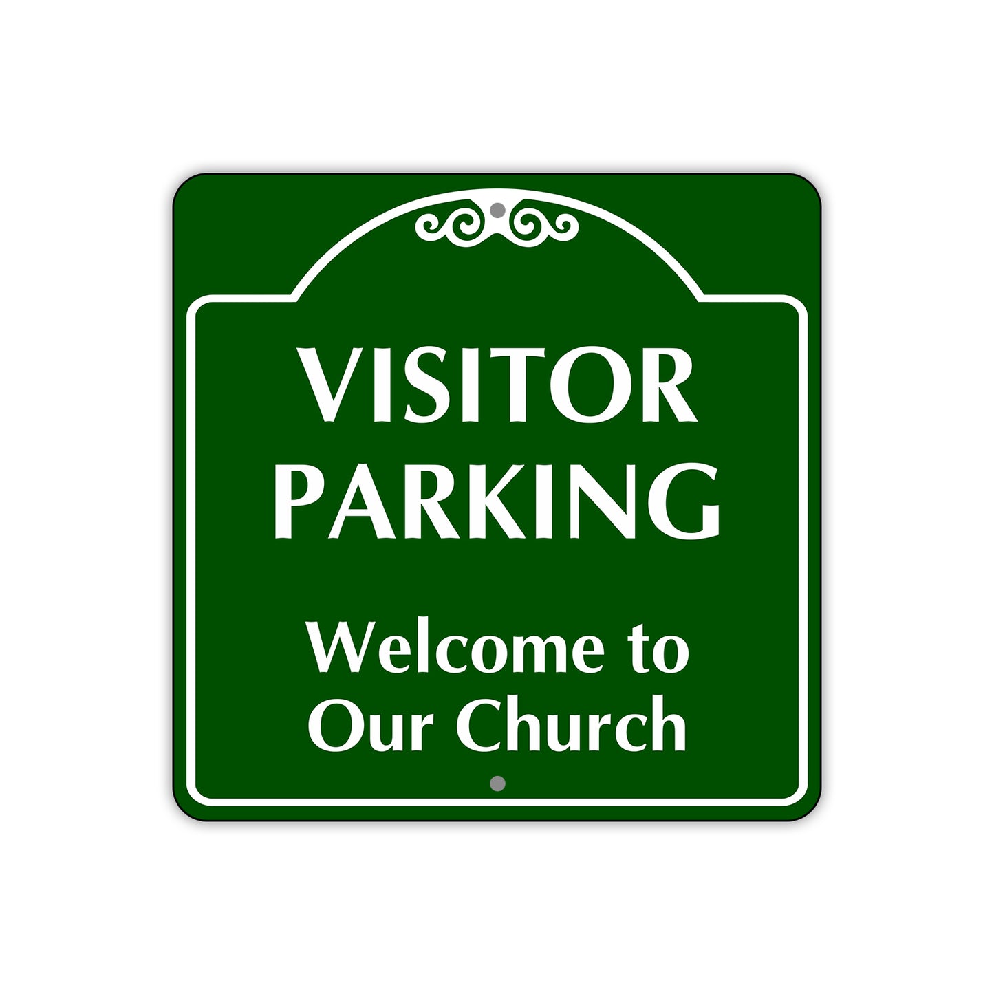 Visitor Parking Welcome to Our Church Square  Sign Plate