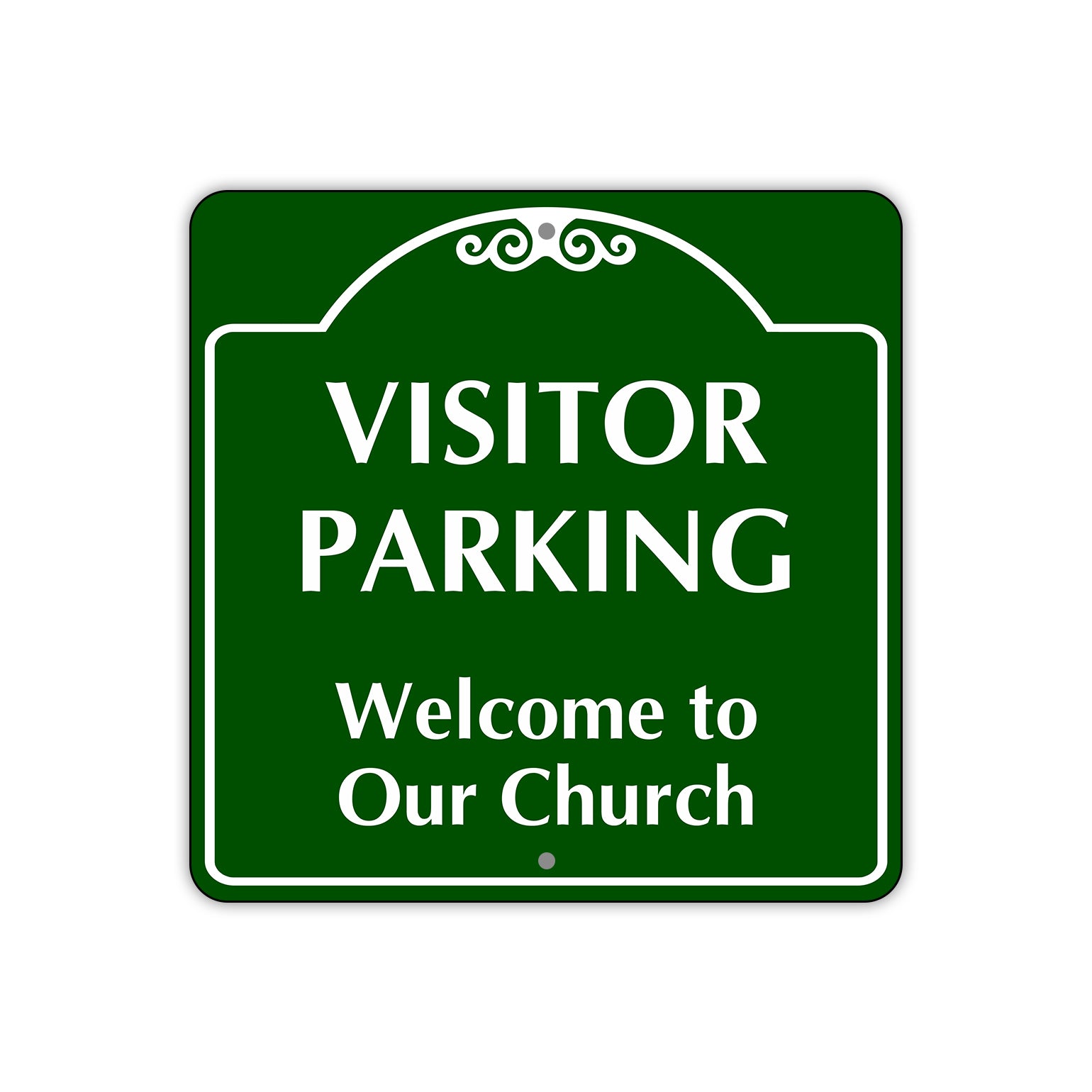Visitor Parking Welcome to Our Church Square  Sign Plate