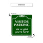 Visitor Parking Were Glad you're Here Metal Sign Dimension