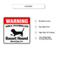 Warning Area Patrolled By Basset Hound Sign Plate