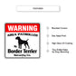 Warning Area Patrolled By Border Terrier Sign Features