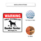 Warning Area Patrolled By Border Terrier Sign Installation Options