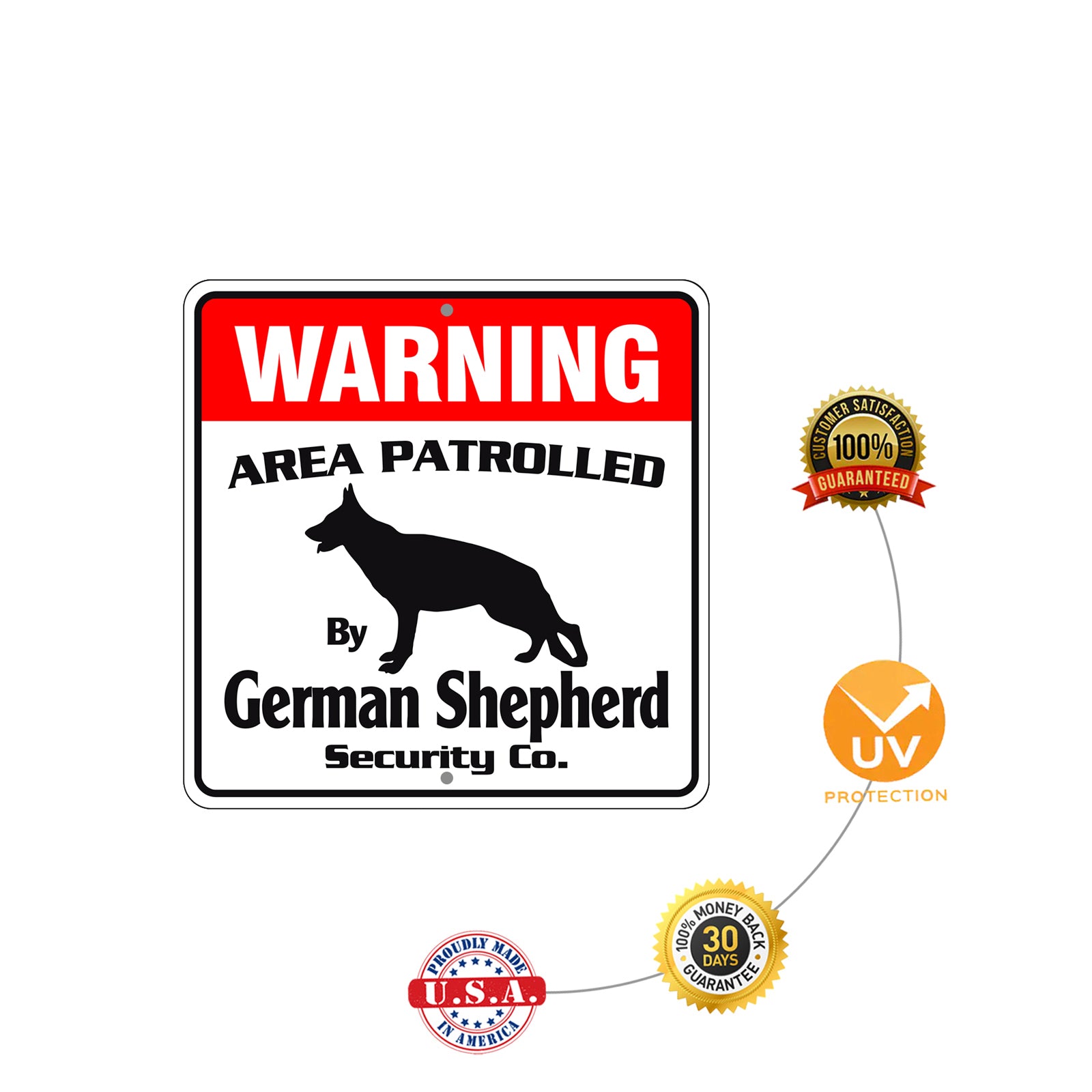 Warning Area Patrolled By German Shepherd Sign Plate