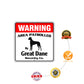 Warning Area Patrolled By Great Dane Sign Plate