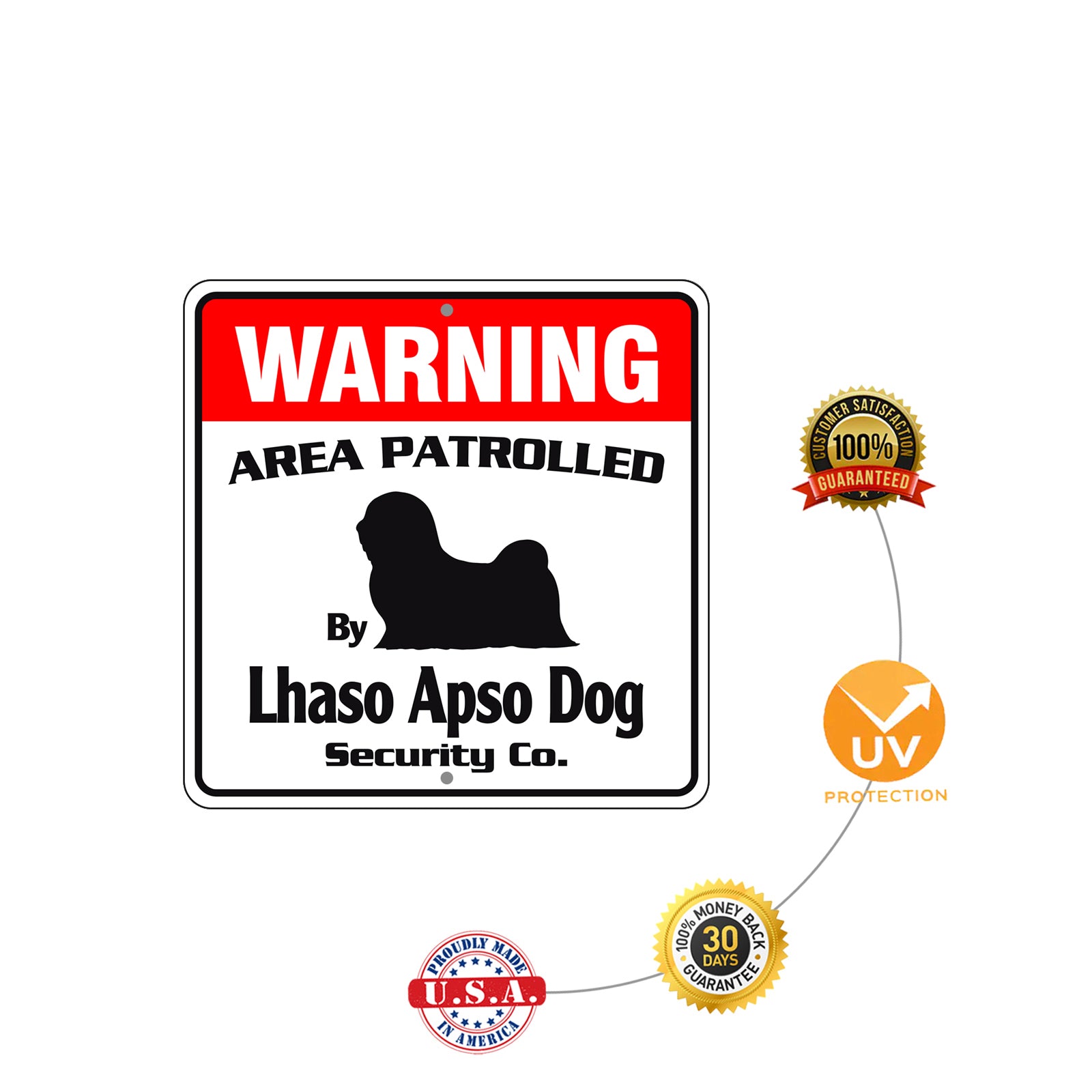 Warning Area Patrolled By Lhaso Apso Dog Sign Installation
