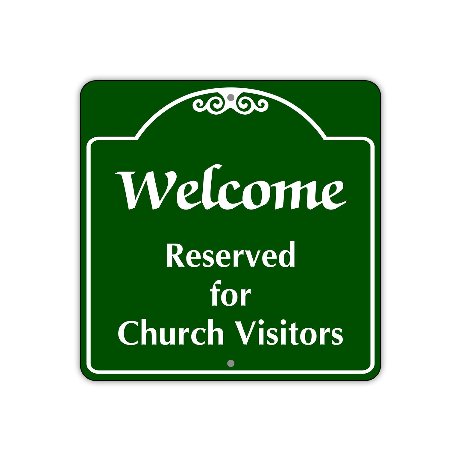 Welcome Reserved for Church Visitors Square Sign Plate