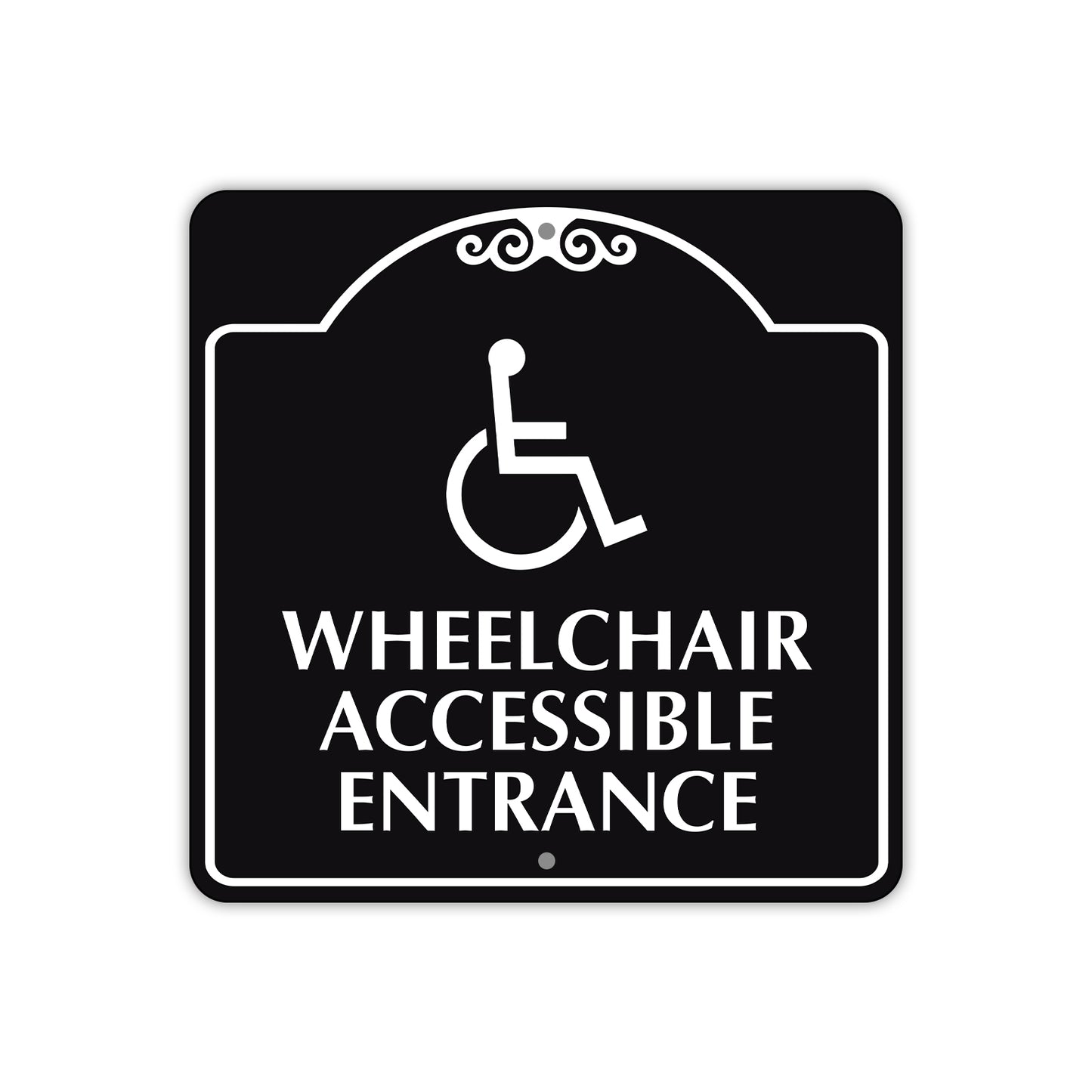 Wheelchair Accessible Entrance Square Metal Sign 