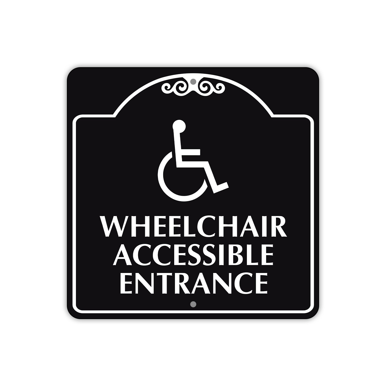 Wheelchair Accessible Entrance Square Metal Sign 