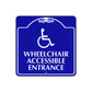 Wheelchair Accessible Entrance Square Metal Sign Plate