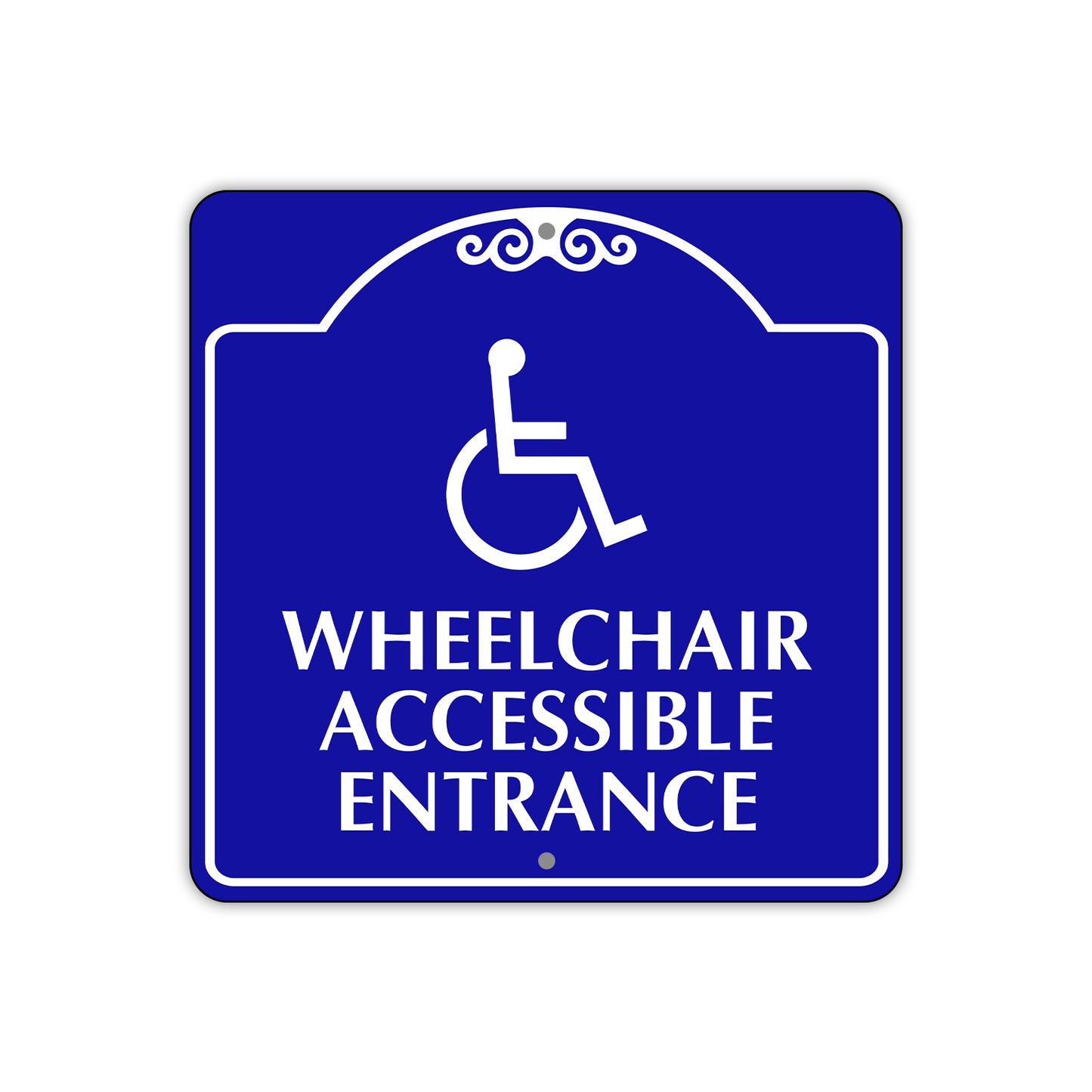 Wheelchair Accessible Entrance Square Metal Sign Plate