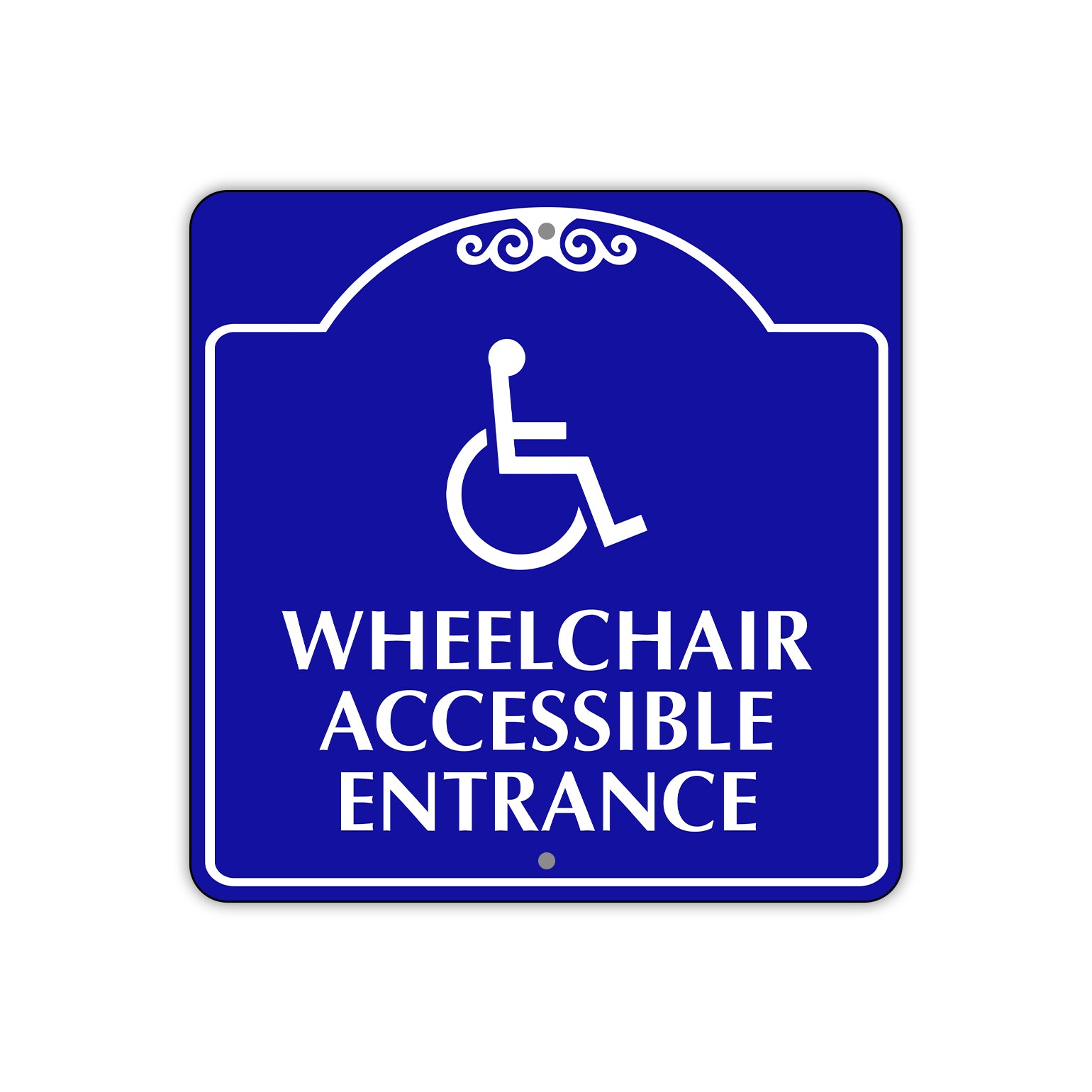 Wheelchair Accessible Entrance Square Metal Sign Plate