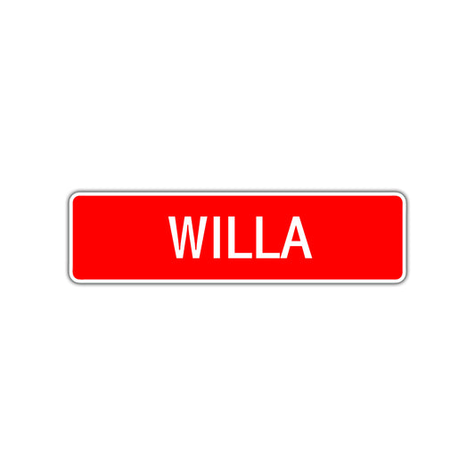 Willa Street Sign