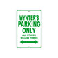 Wynter's Name Parking Only All Others Will Be Towed Metal Sign Plate