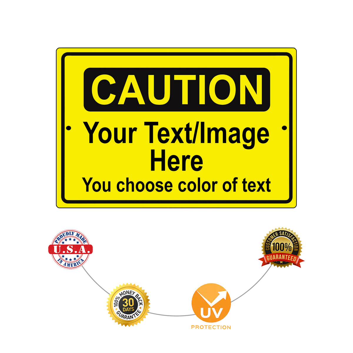 Custom Mini Caution Sign Personalized Caution Custom Text And Image | Aluminum Sign – Sign Fever