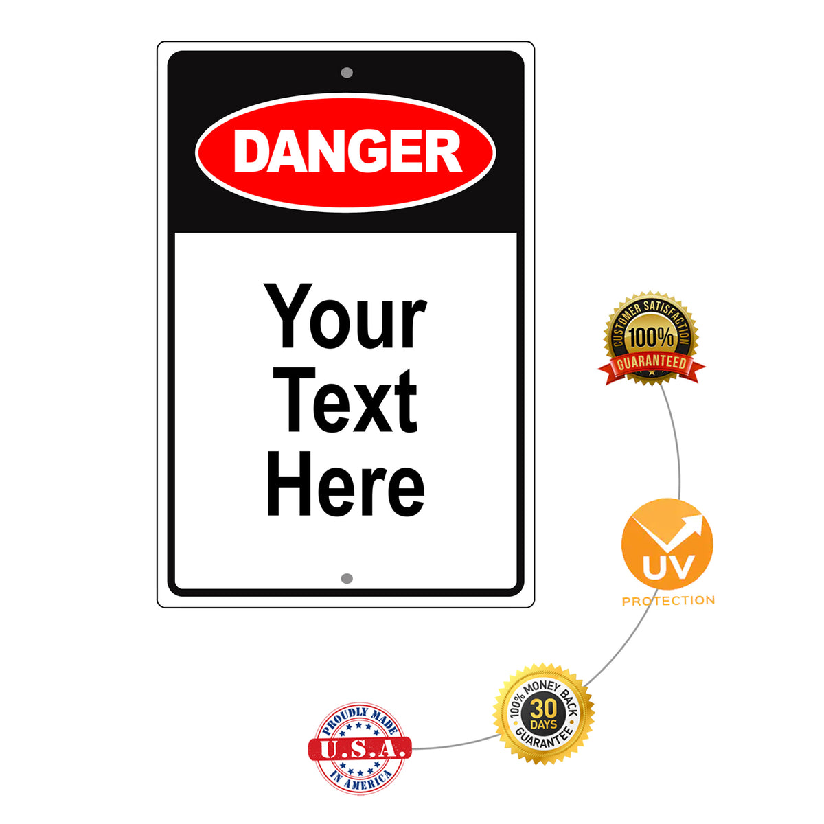 Damaging Sign Personalized Danger Custom Text | Aluminum Sign – Sign Fever