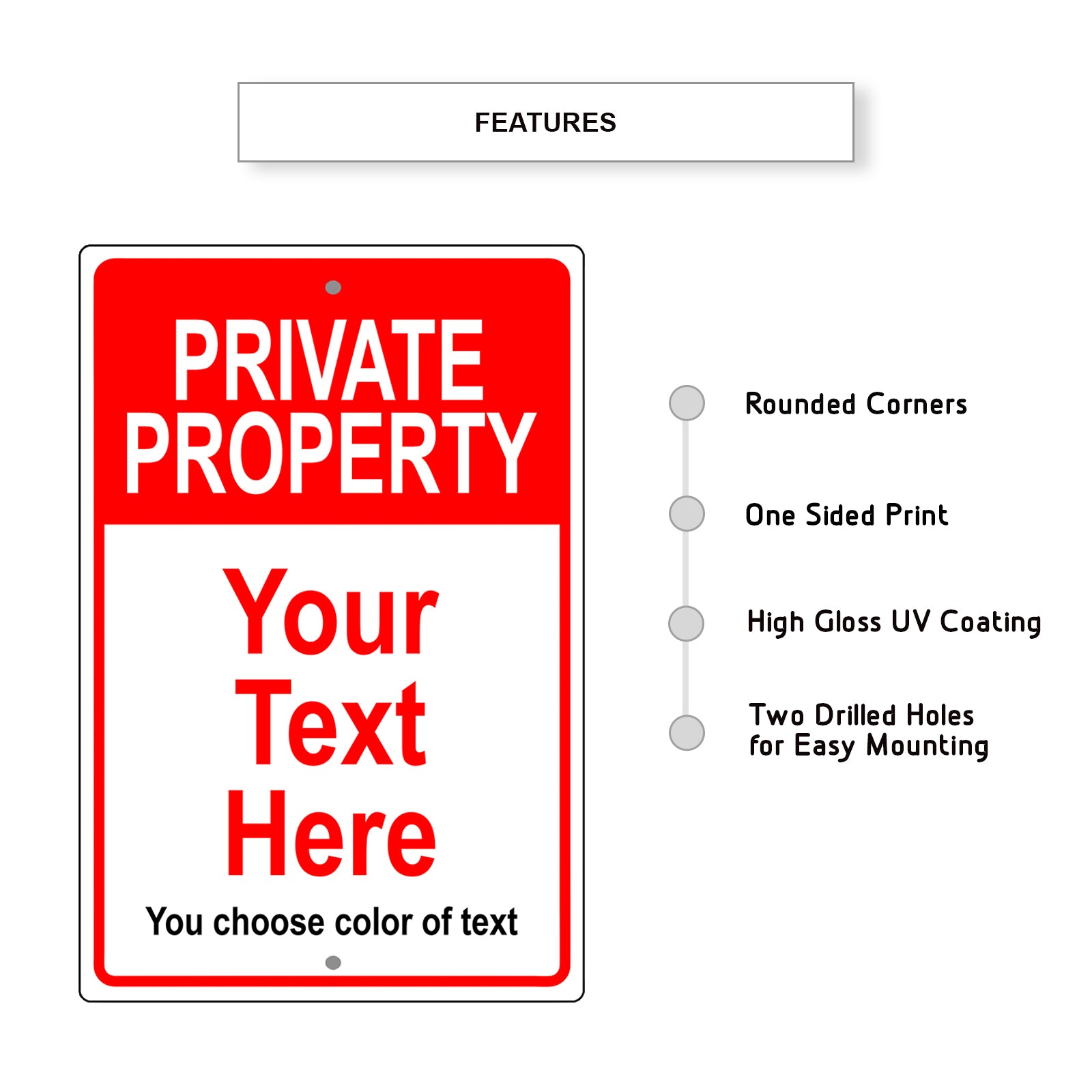 Persolized Private Property Custom Designed | Aluminum Sign – Sign Fever