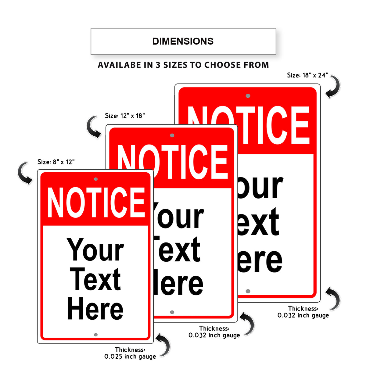 Difference Sign Notice Customize Notice Personalized Text | Aluminum Sign – Sign Fever