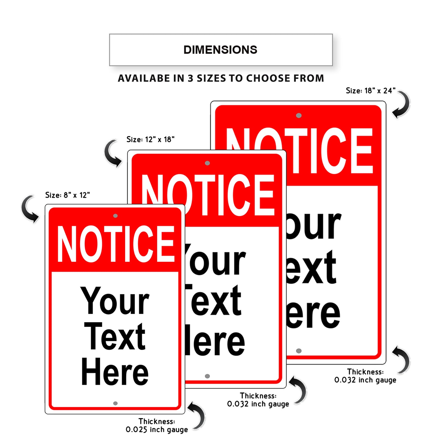 Notice Your Own Text Sign