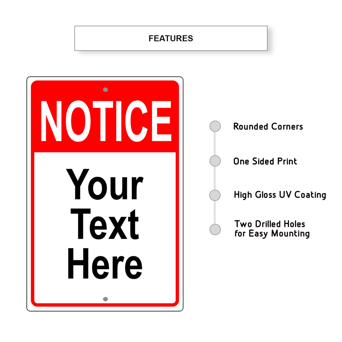 Notest Sign Customize Notice Personalized Text | Aluminum Sign – Sign Fever