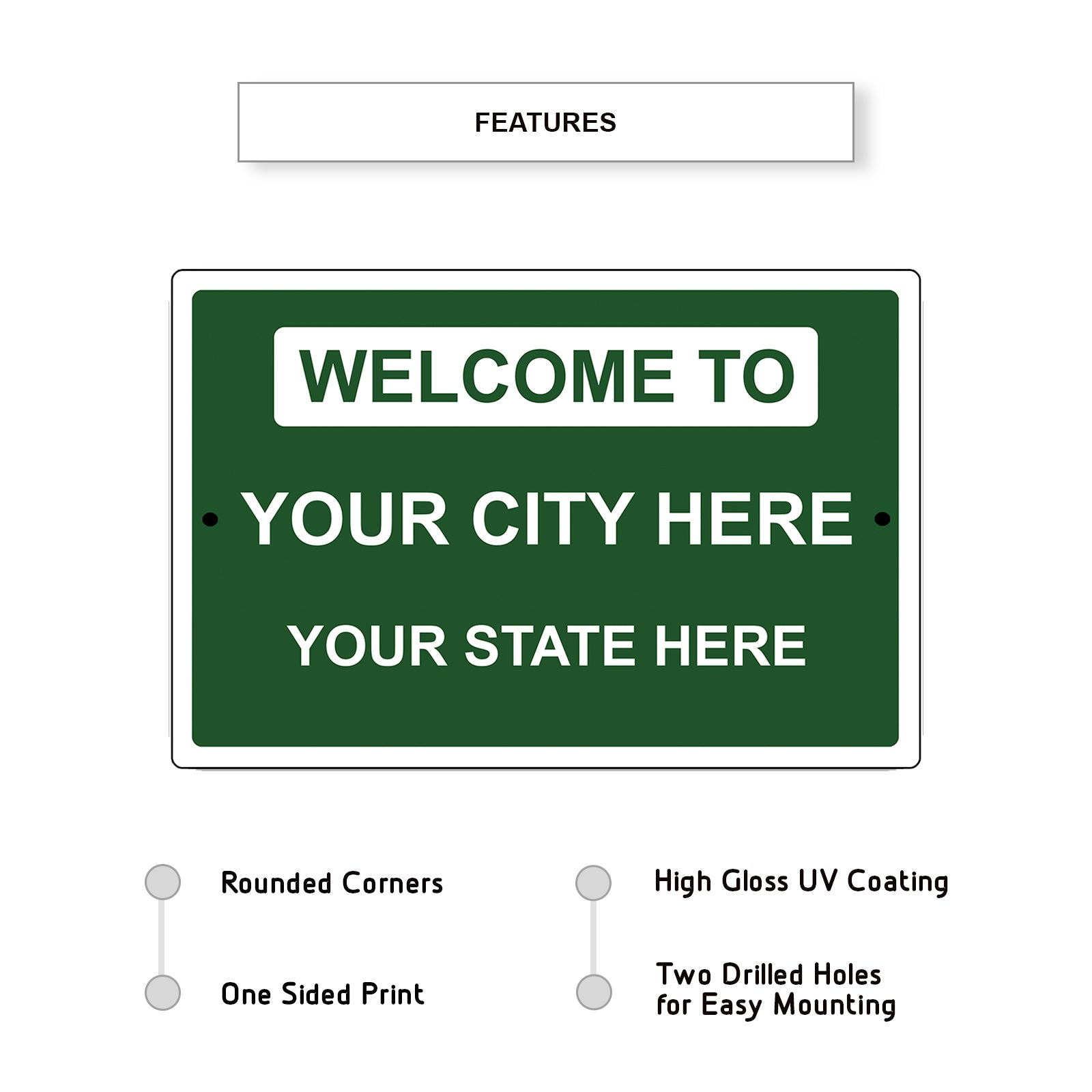 Welcome To Your City Here Your State Here Sign