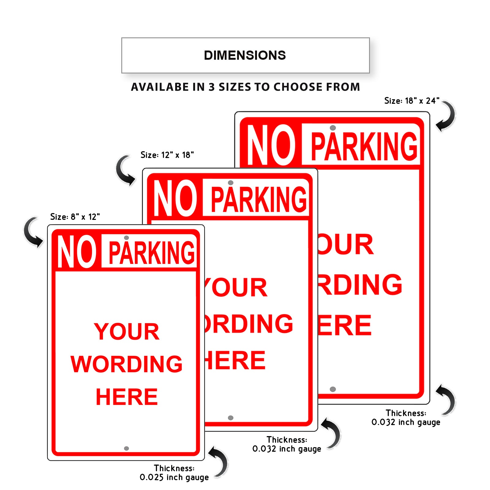 No Parking Your Wording Here Sign