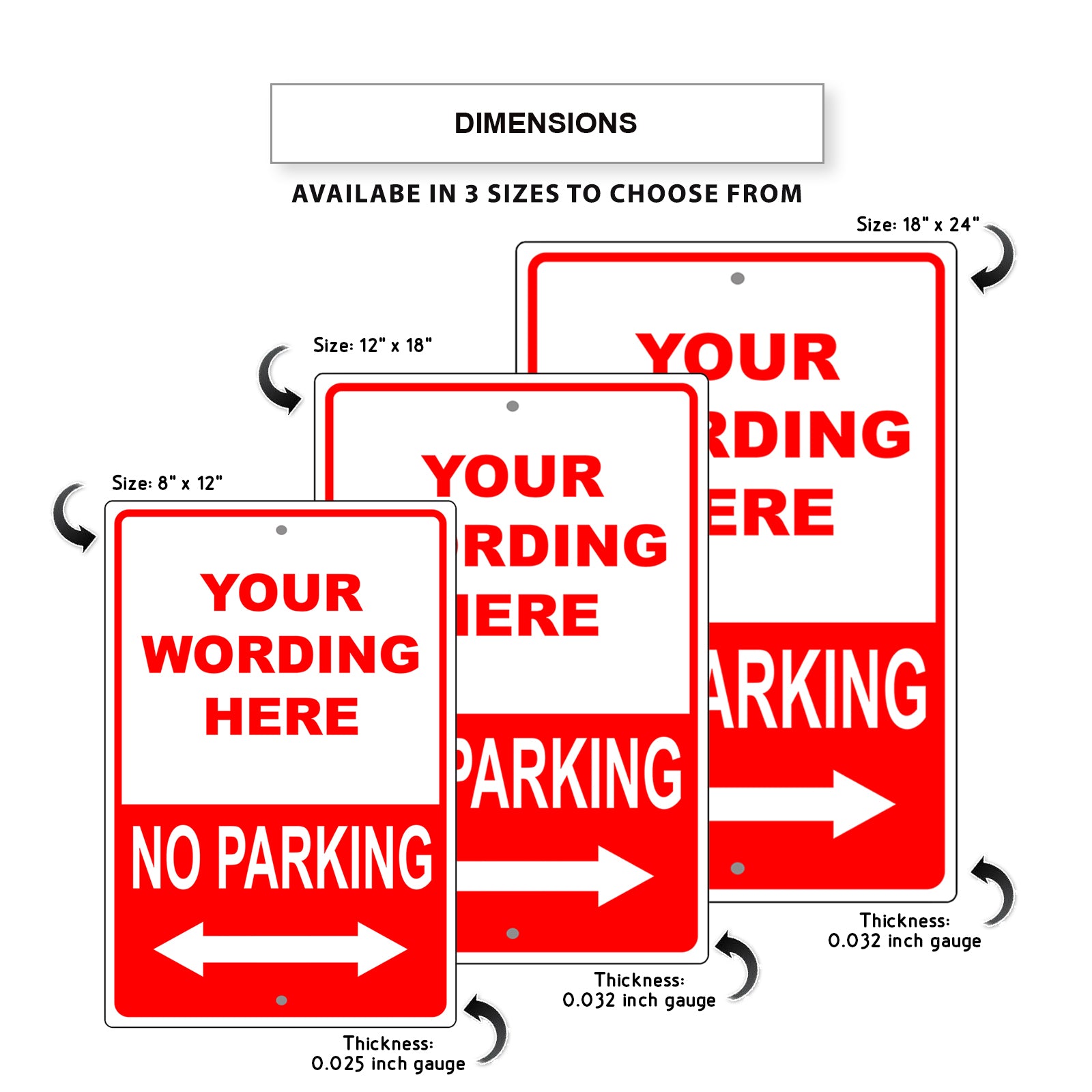 Your Wording Here No Parking Sign