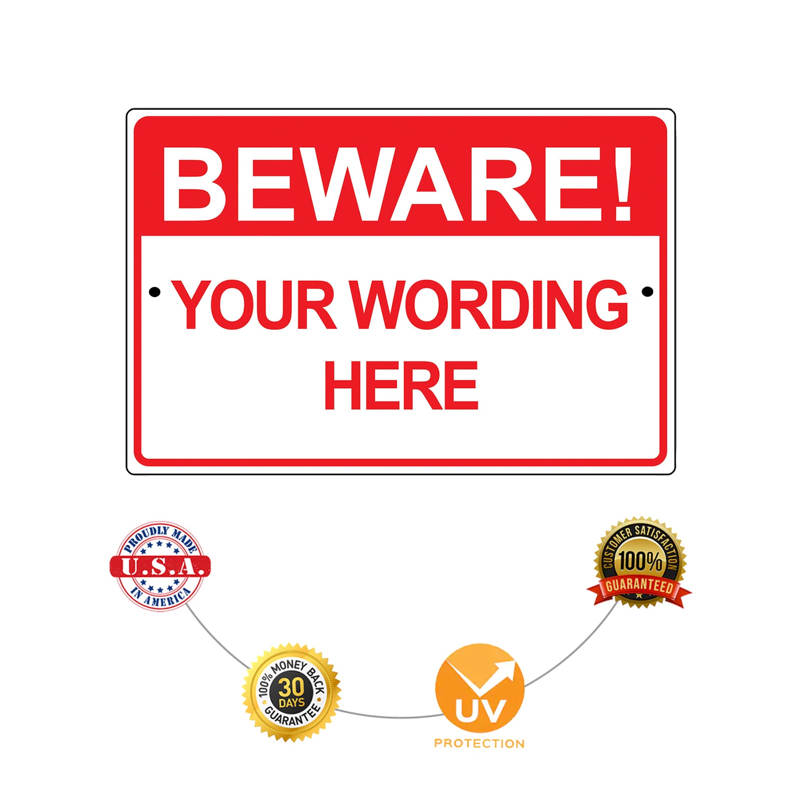 Beware! Your Wording Here Sign