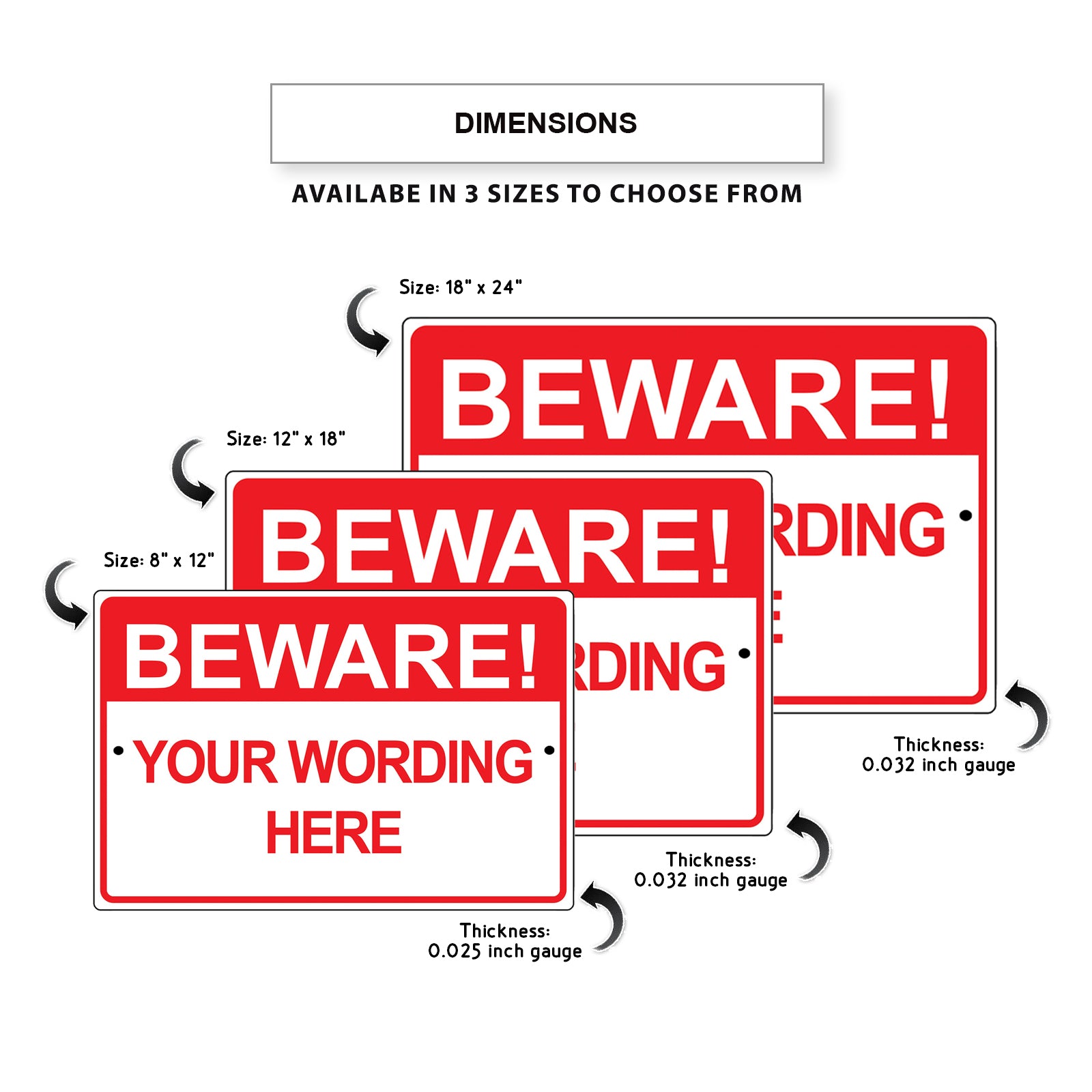 Beware! Your Wording Here Sign
