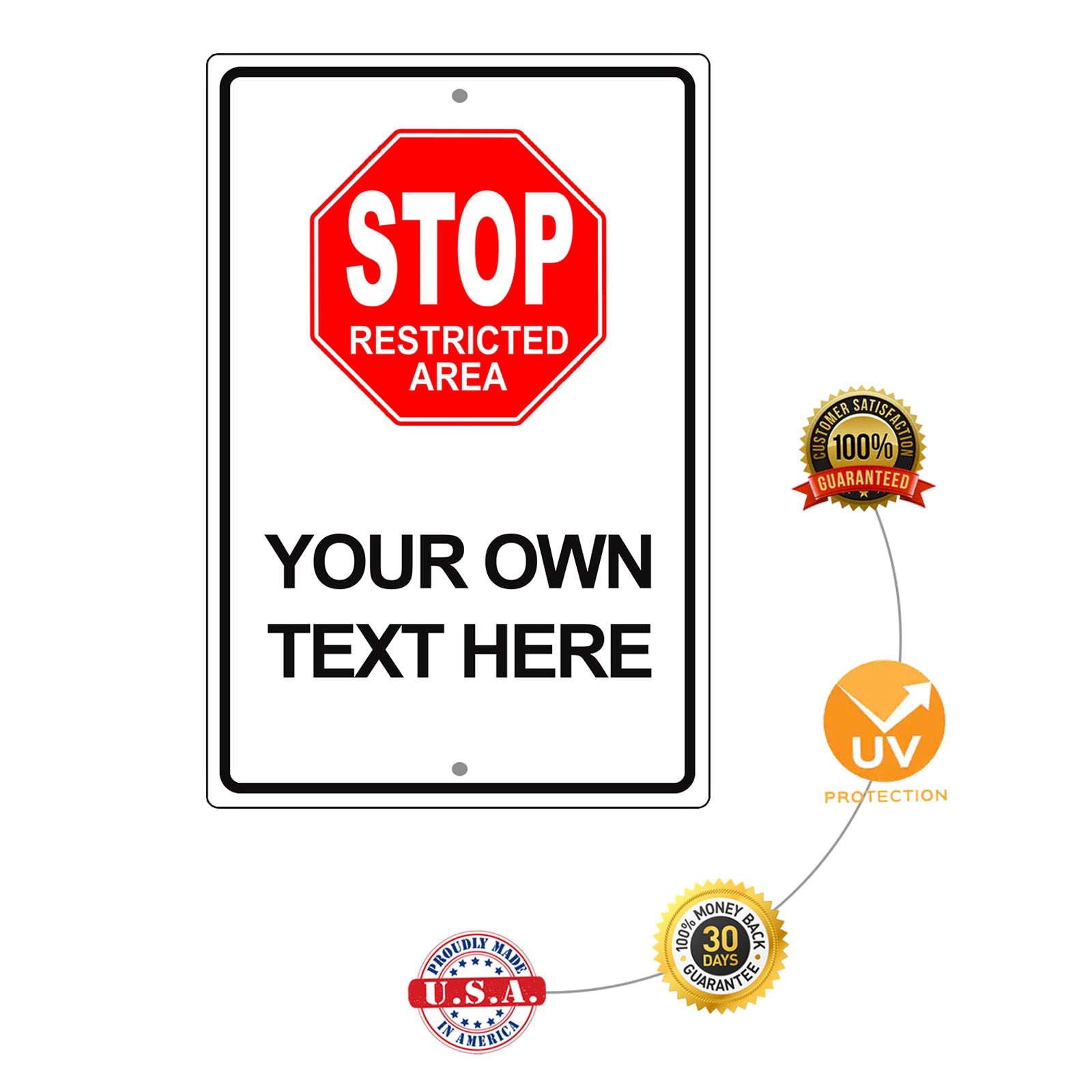 Stop Restricted Area Sign