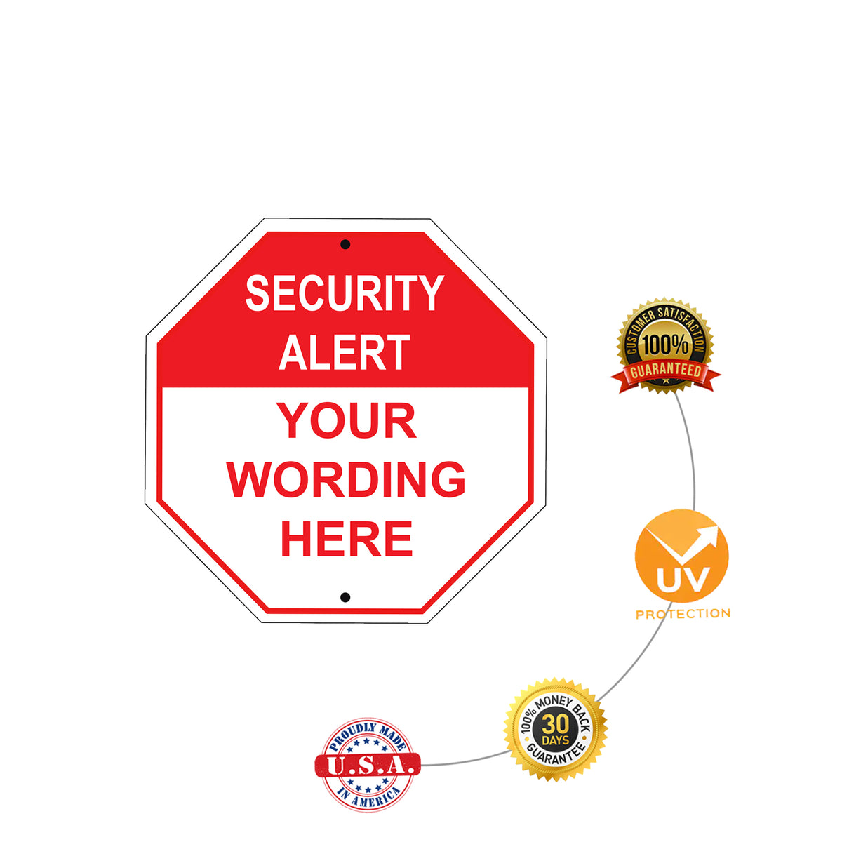 Security Alert Your Wording Here Sign – Sign Fever
