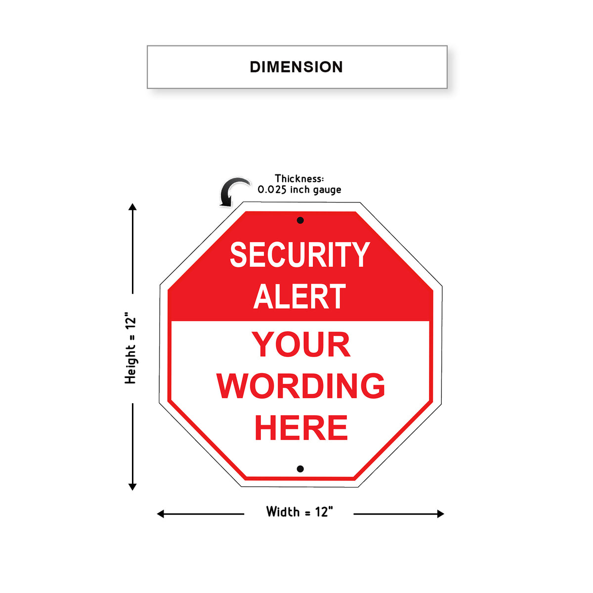 Security Alert Your Wording Here Sign – Sign Fever