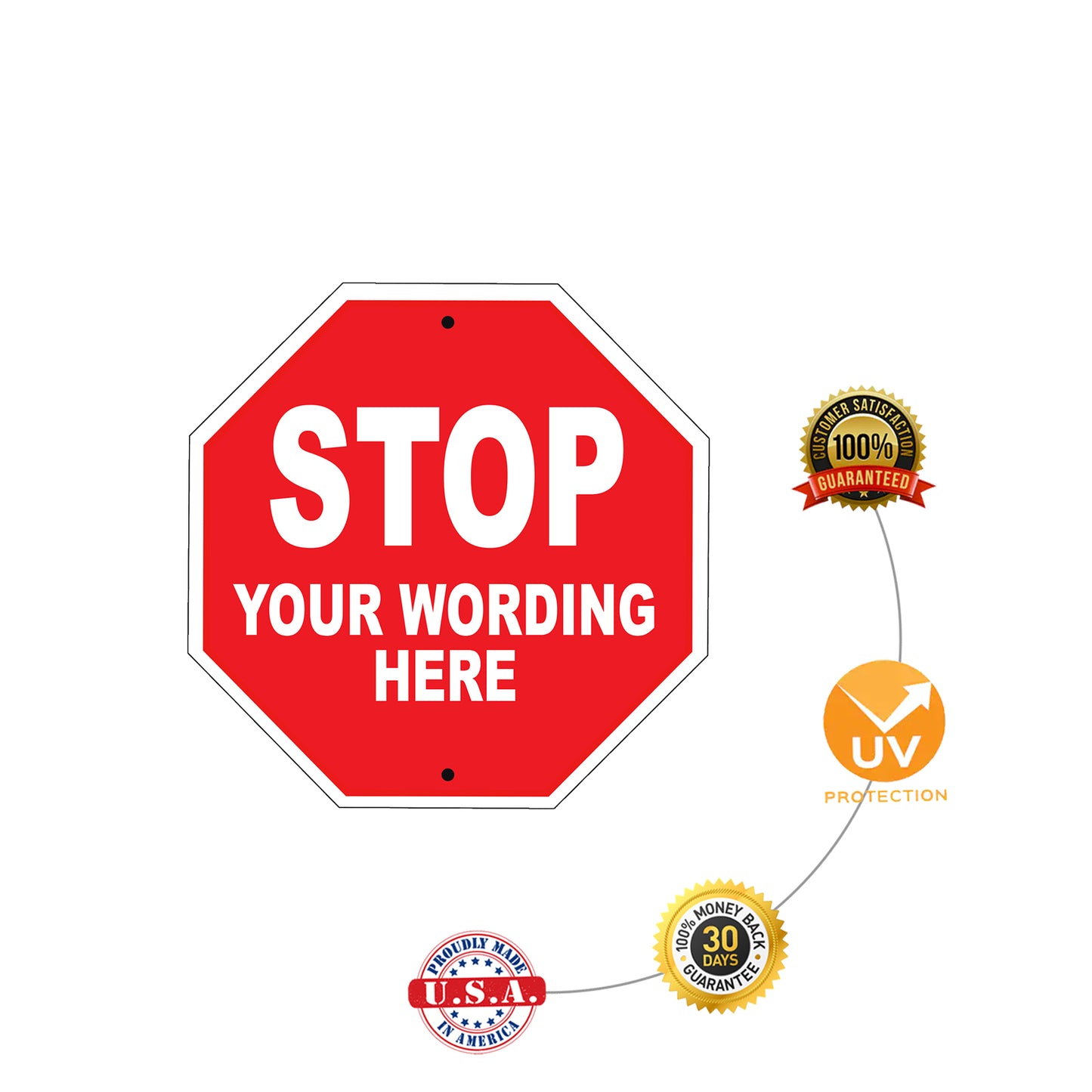 Stop Your Wording Here Sign