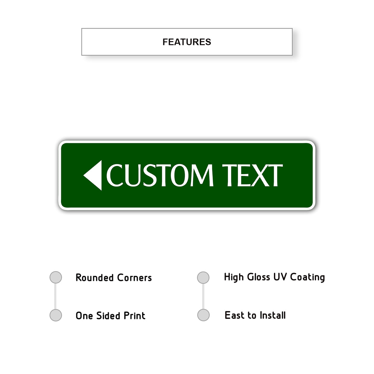 Custom Text Left Direction Sign – Sign Fever