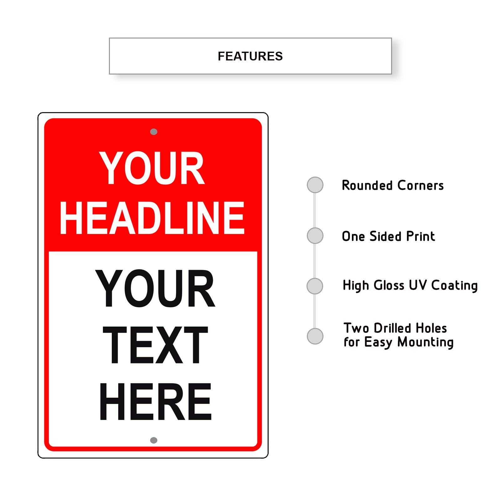 Your Headline Your Text Here Sign - Sign Fever