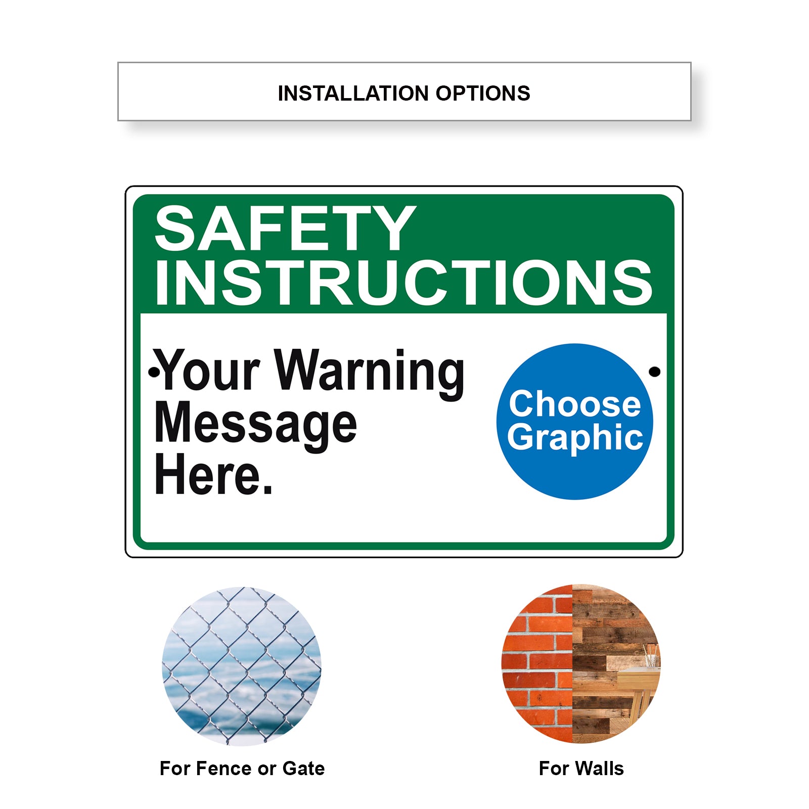 Safety Instructions Your Warning Message Here Sign