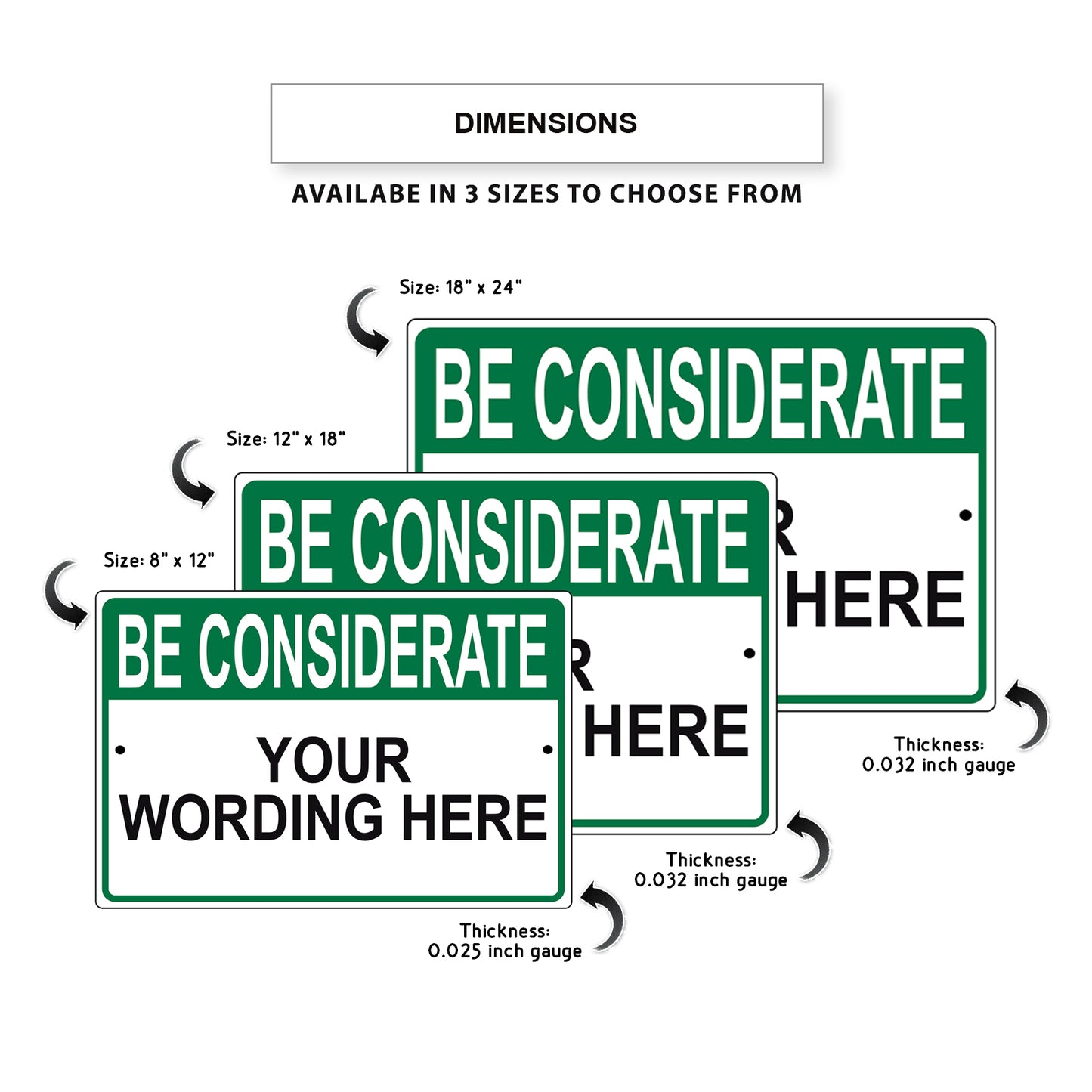 Be Considerate Your Wording Here Sign