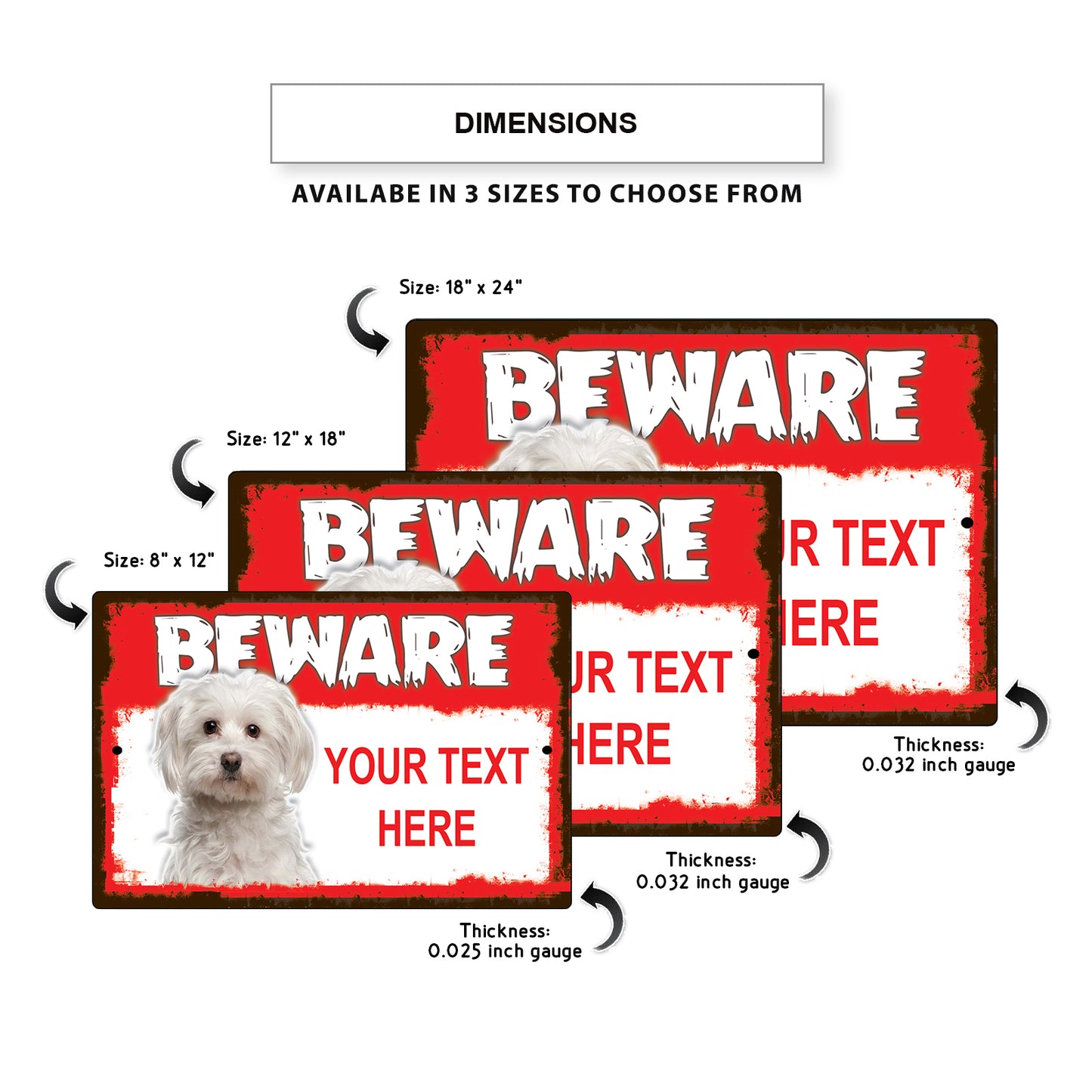 Beware Your Text Here Sign