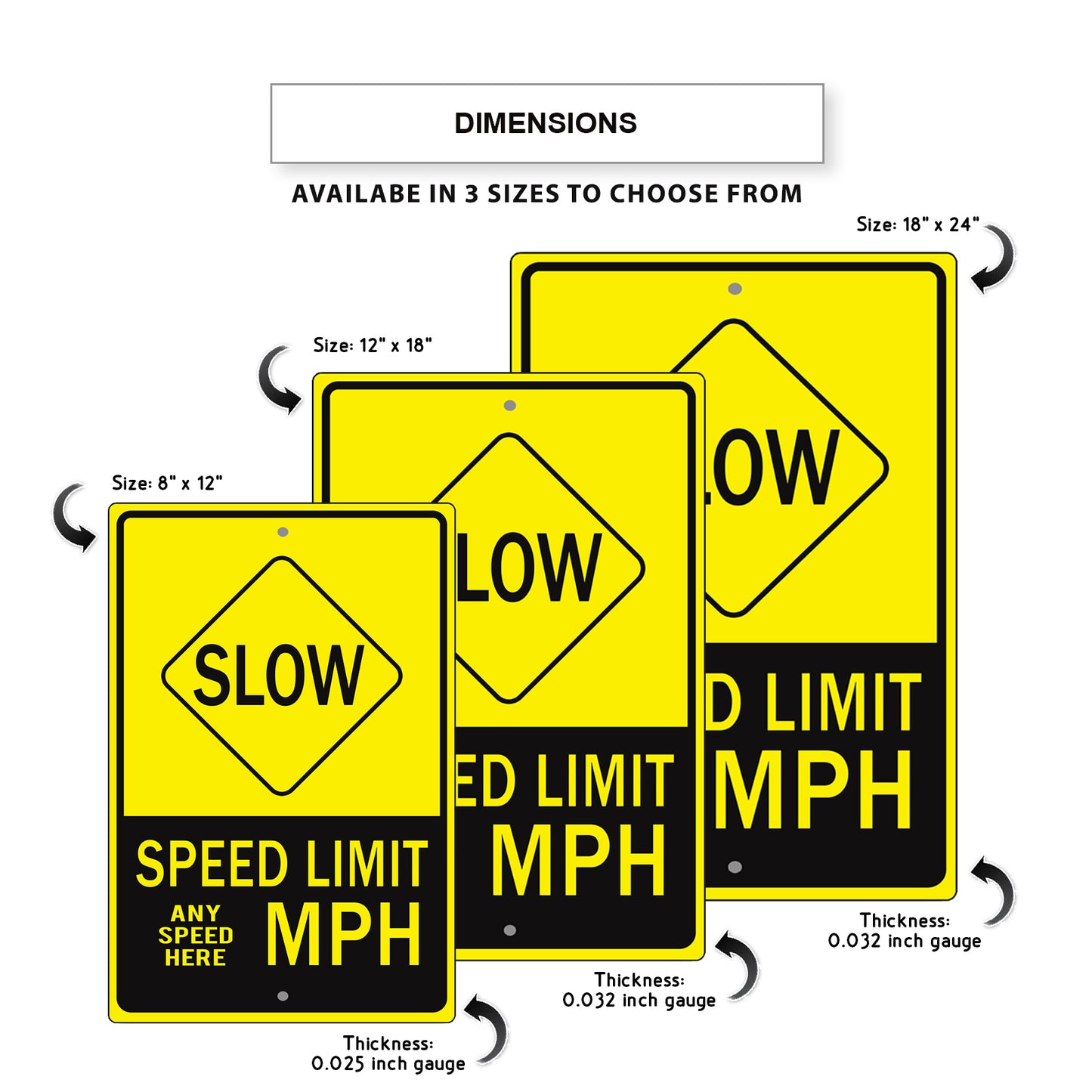 Slow Speed Limit MPH Sign