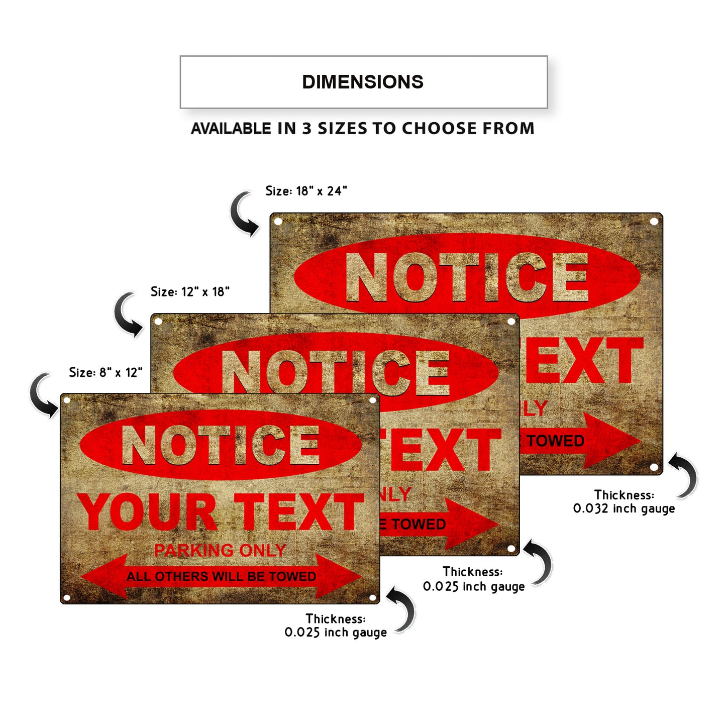 Notice Your Text Parking Only Sign