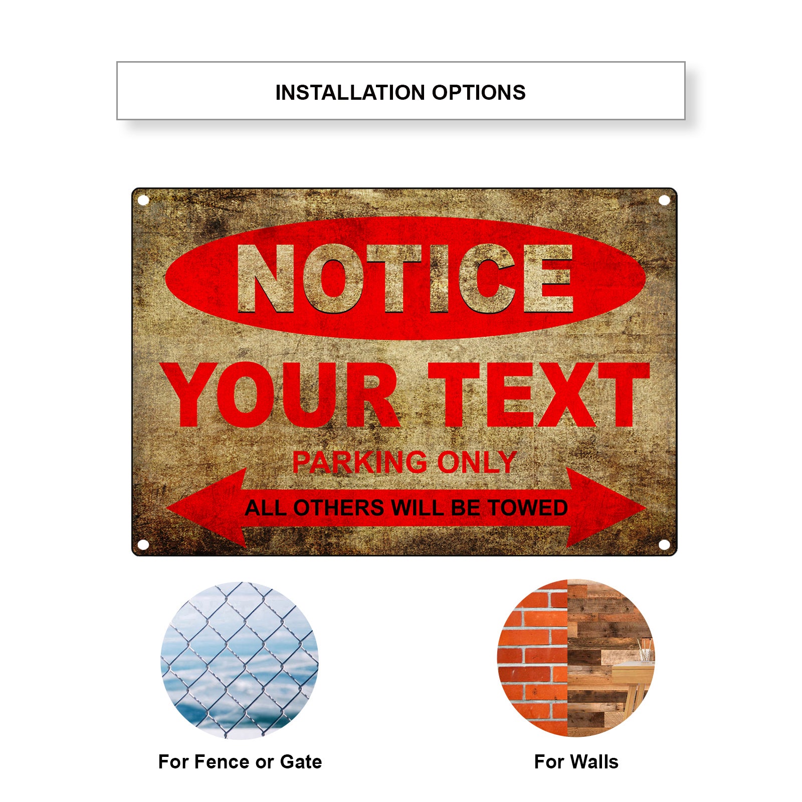 Notice Your Text Parking Only Sign