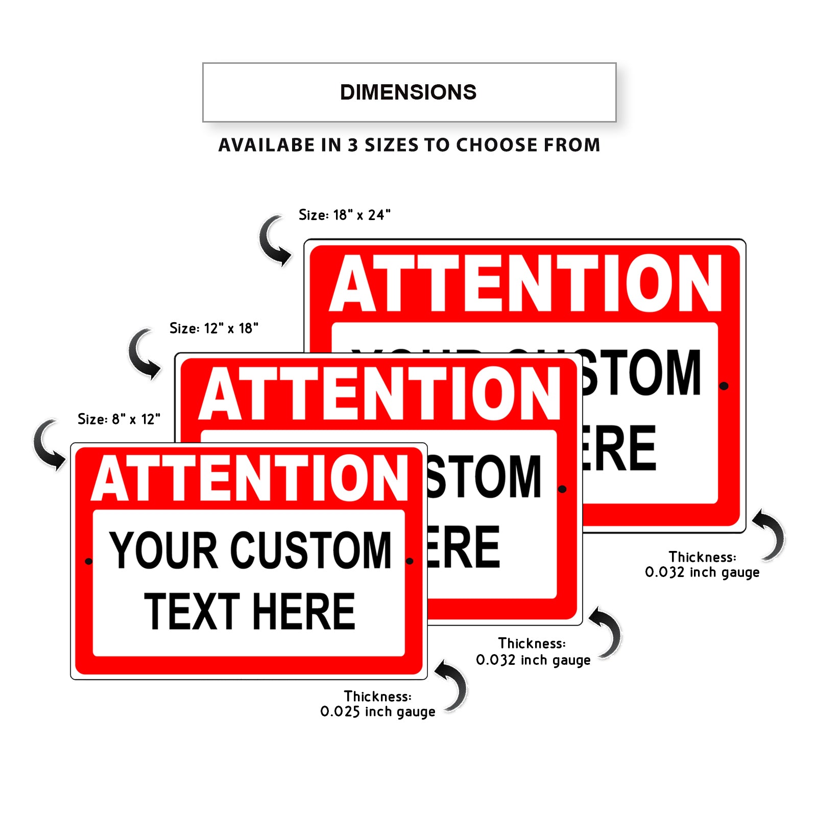 Attention Your Custom Text Here Sign