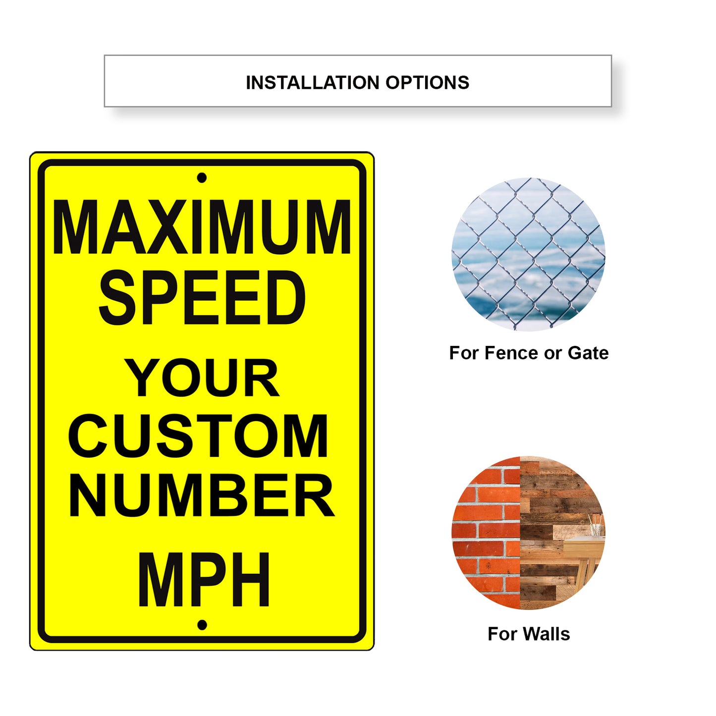 Maximun Speed Your Custom Number MPH Sign