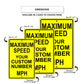 Maximun Speed Your Custom Number MPH Sign