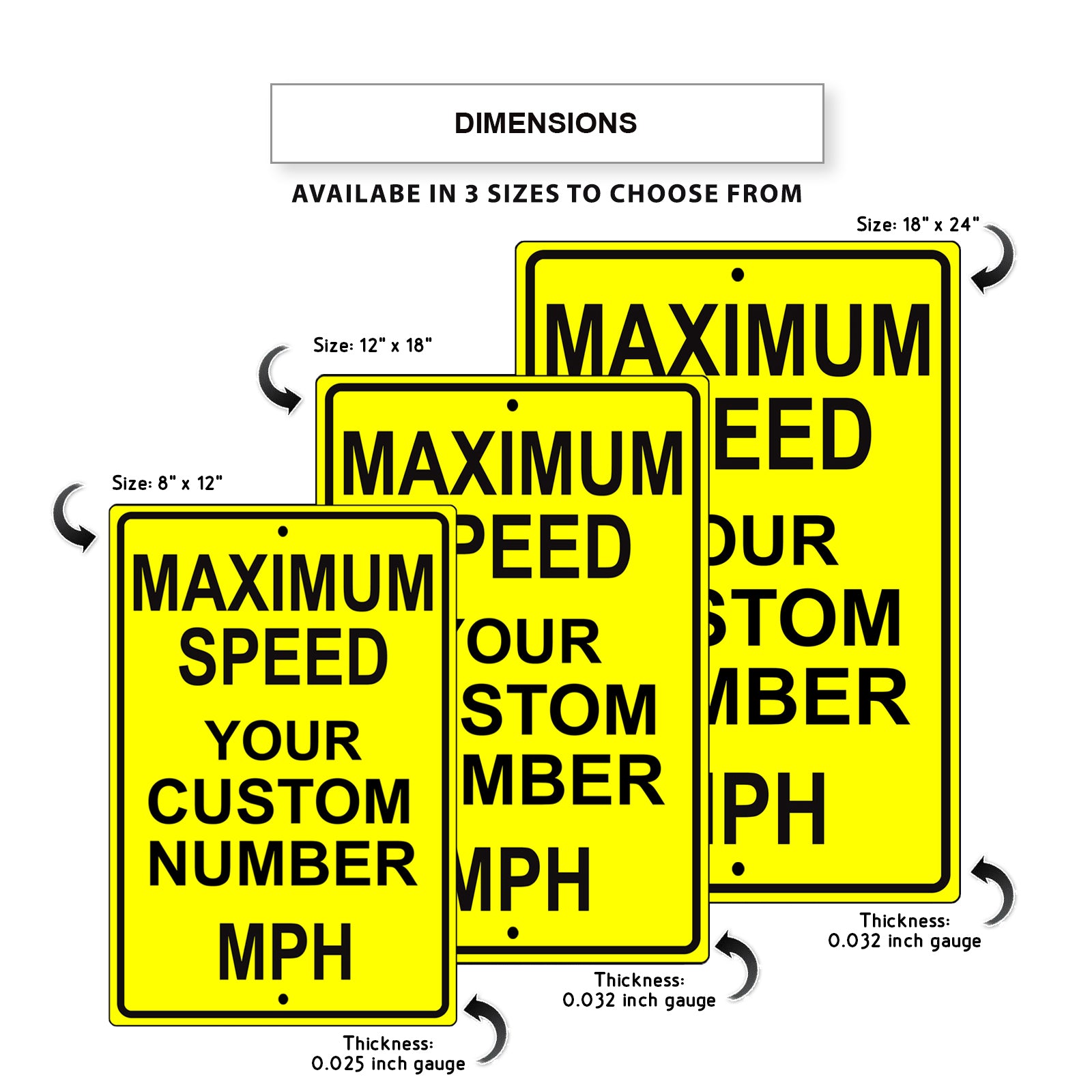 Maximun Speed Your Custom Number MPH Sign