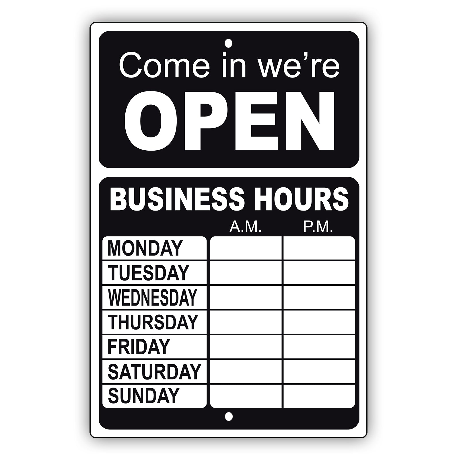 Come In We're Open Sign