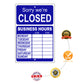 Sorry We're Closed Sign